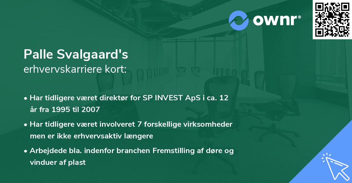Palle Svalgaard's erhvervskarriere kort