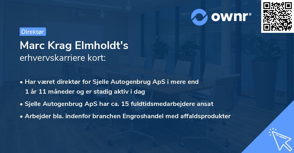 Marc Krag Elmholdt's erhvervskarriere kort