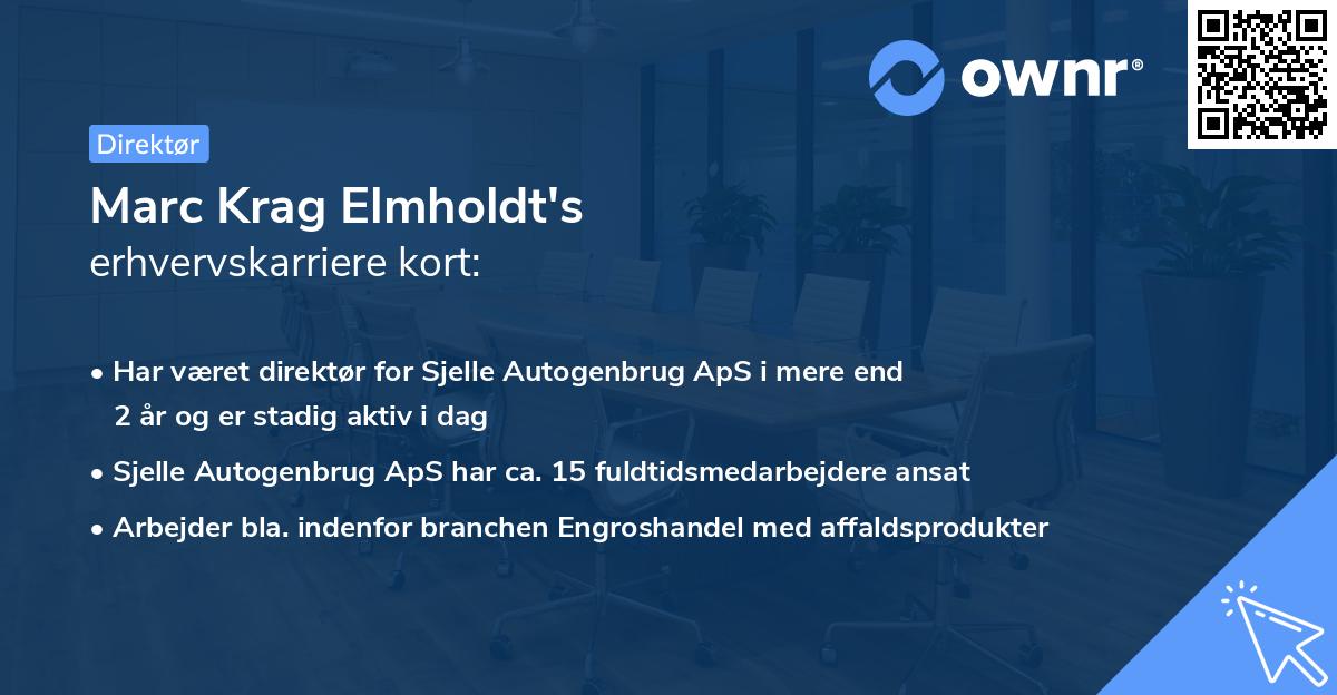 Marc Krag Elmholdt's erhvervskarriere kort