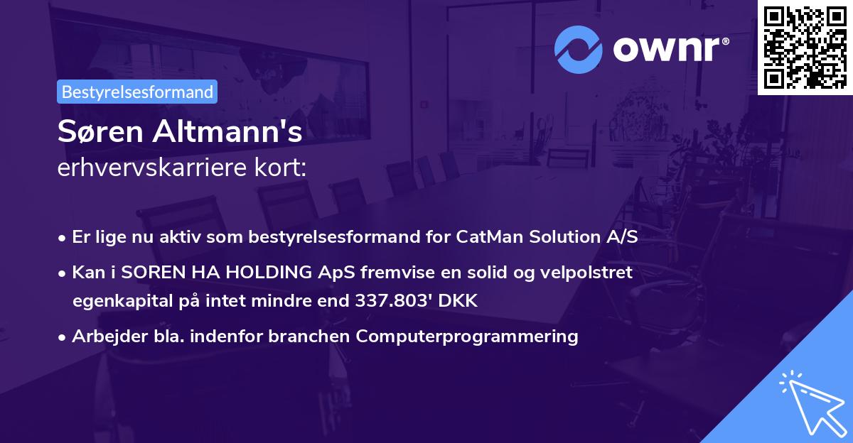Søren Altmann's erhvervskarriere kort