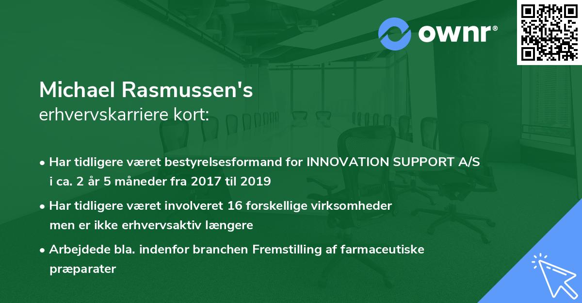 Michael Rasmussen's erhvervskarriere kort