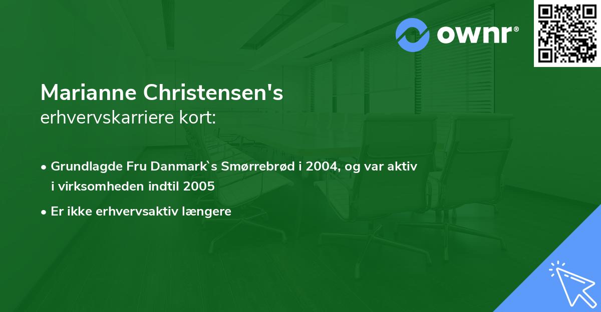 Marianne Christensen's erhvervskarriere kort