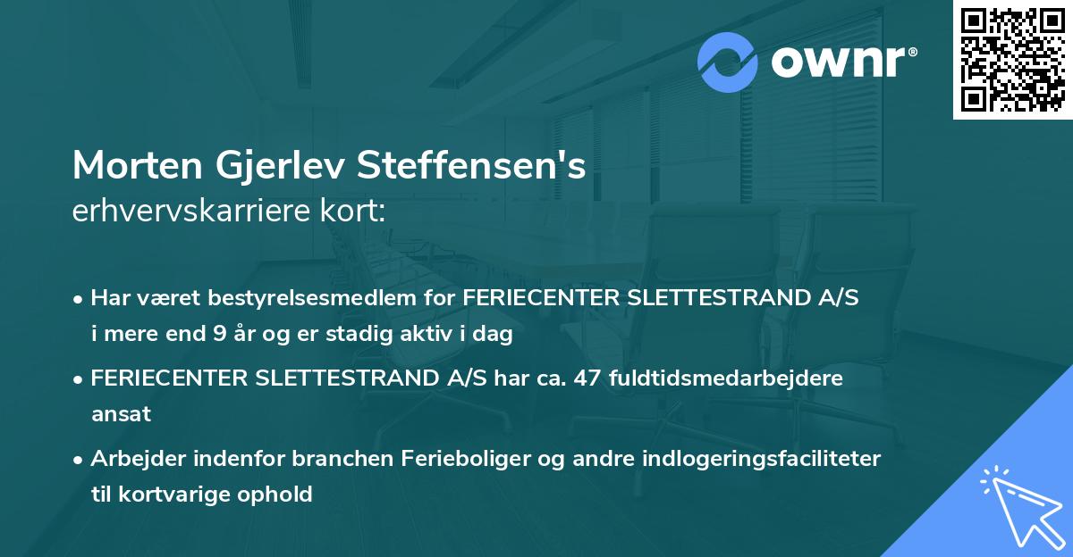 Morten Gjerlev Steffensen's erhvervskarriere kort