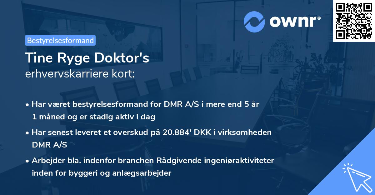 Tine Ryge Doktor's erhvervskarriere kort