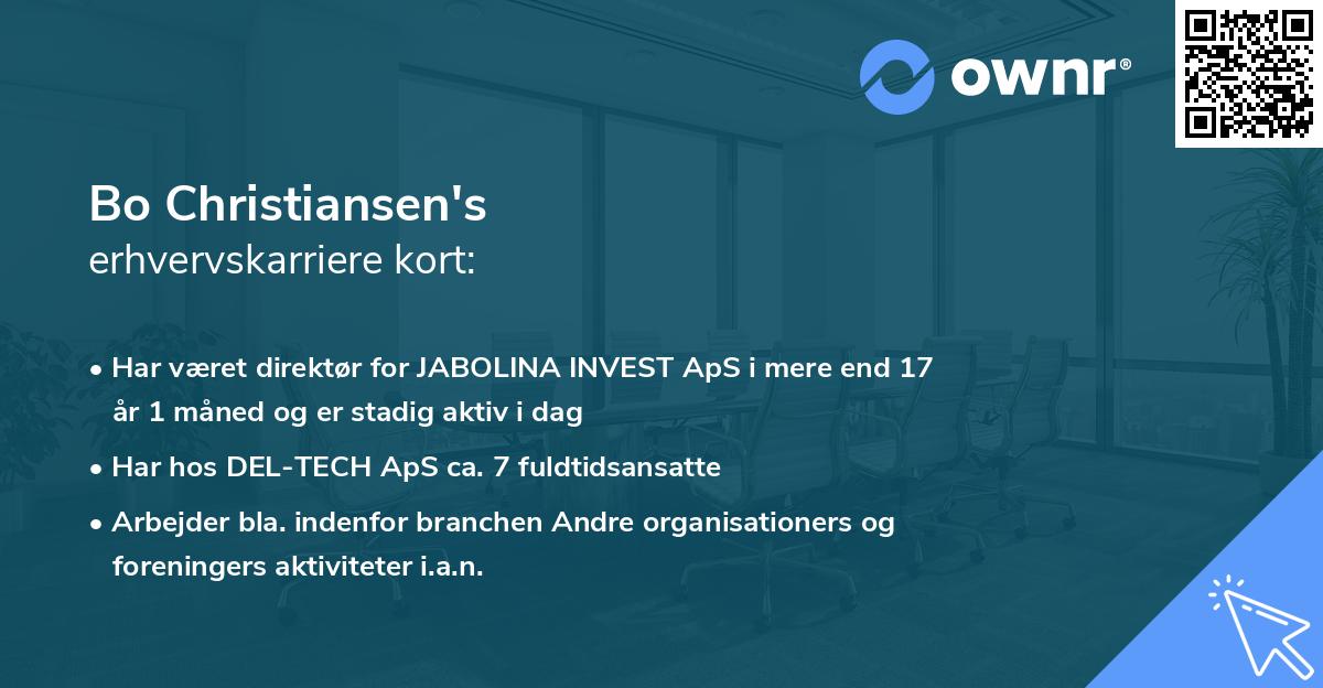 Bo Christiansen's erhvervskarriere kort
