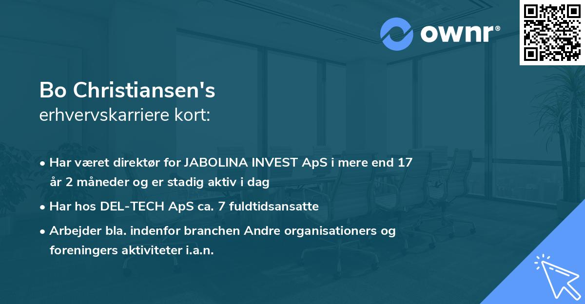 Bo Christiansen's erhvervskarriere kort