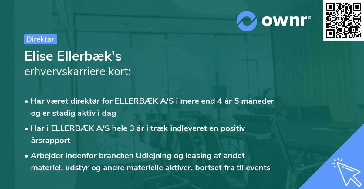 Elise Ellerbæk's erhvervskarriere kort