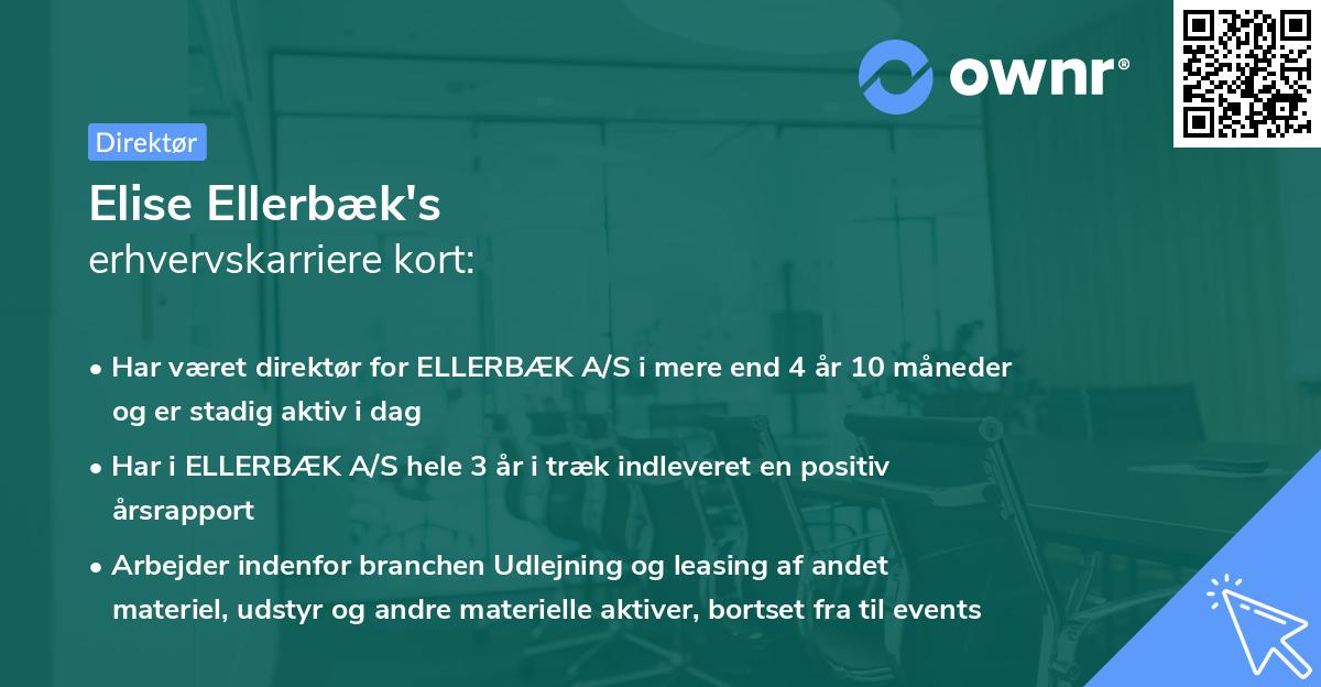 Elise Ellerbæk's erhvervskarriere kort