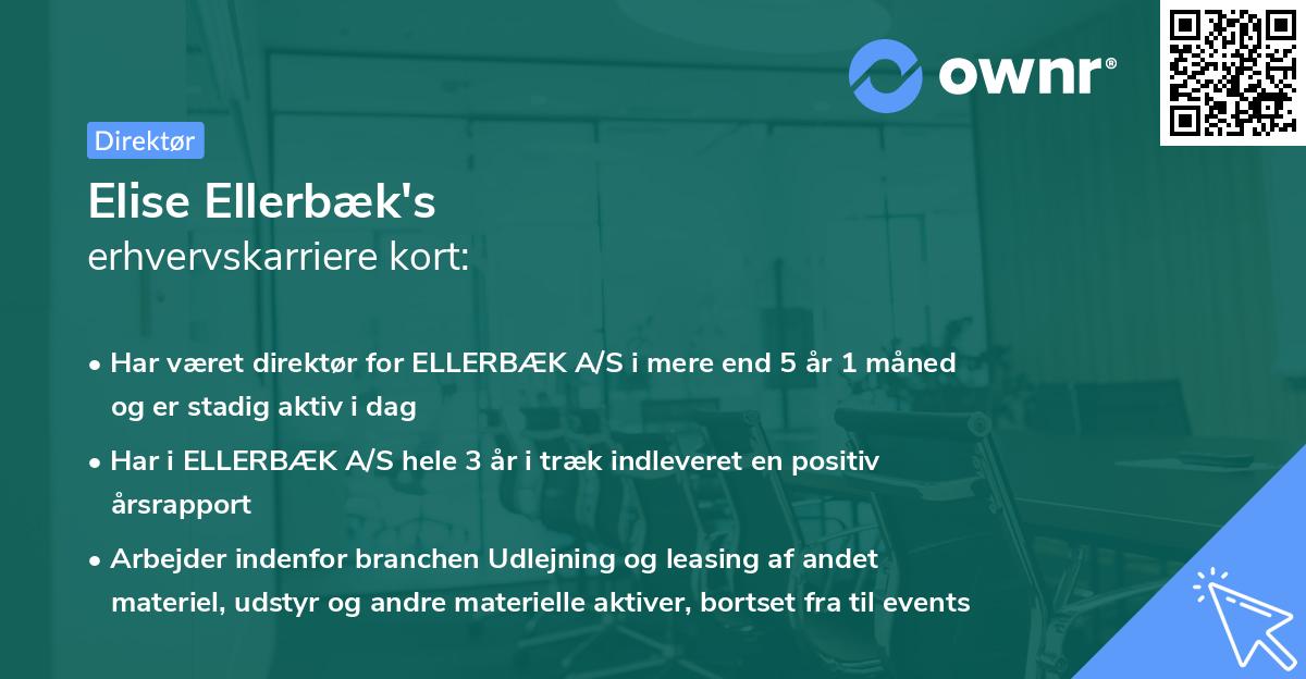 Elise Ellerbæk's erhvervskarriere kort