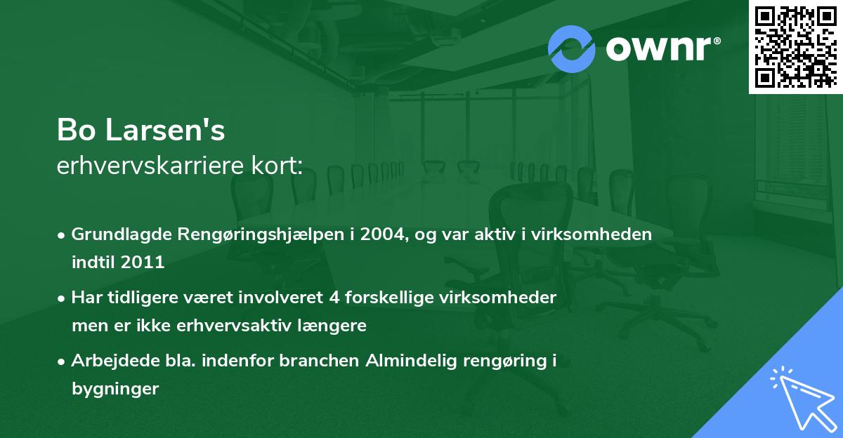 Bo Larsen's erhvervskarriere kort