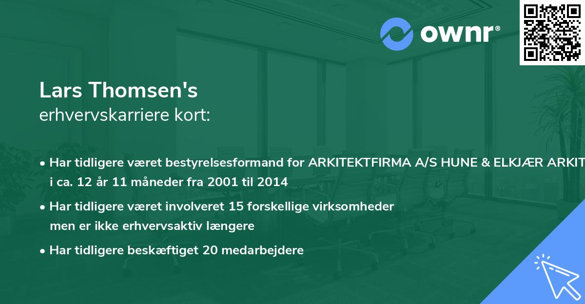 Lars Thomsen's erhvervskarriere kort