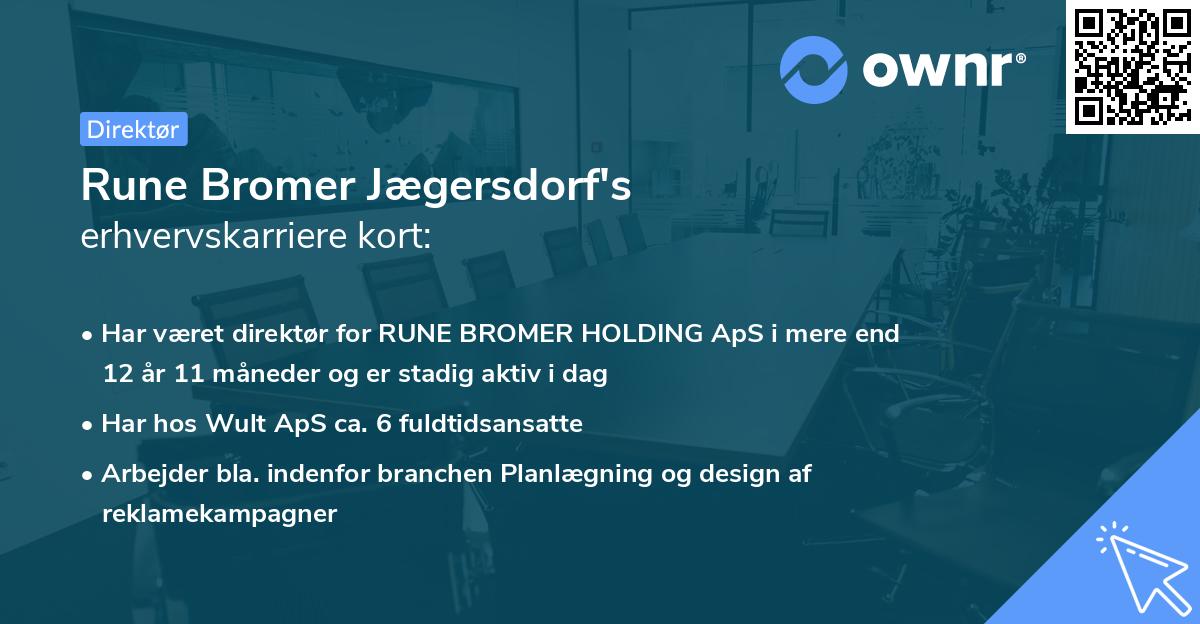 Rune Bromer Jægersdorf's erhvervskarriere kort