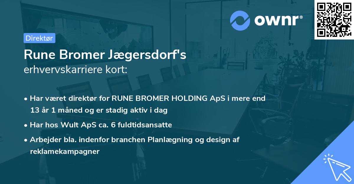 Rune Bromer Jægersdorf's erhvervskarriere kort