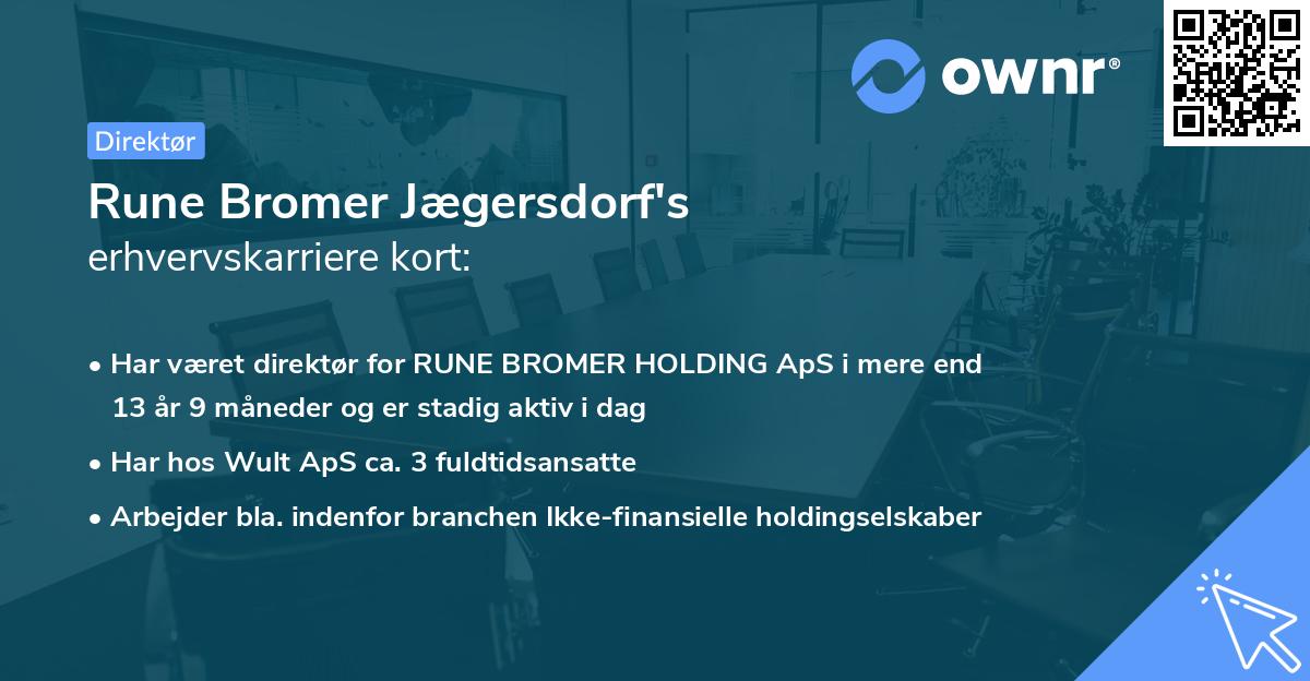 Rune Bromer Jægersdorf's erhvervskarriere kort