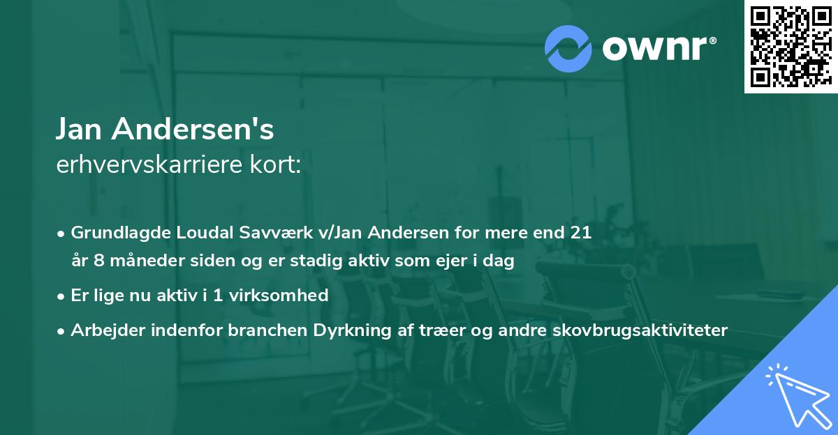 Jan Andersen's erhvervskarriere kort