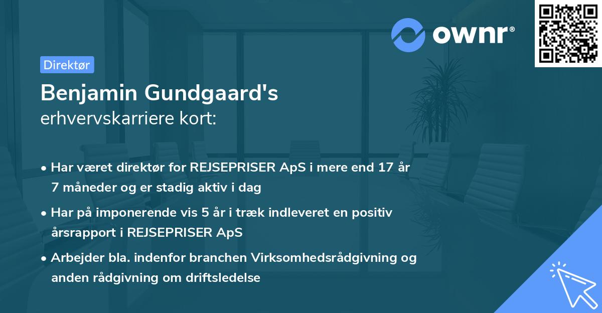 Benjamin Gundgaard's erhvervskarriere kort