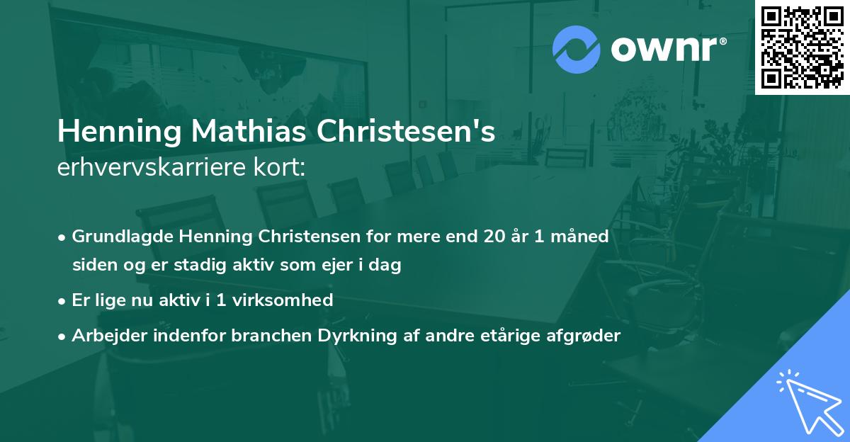 Henning Mathias Christesen's erhvervskarriere kort