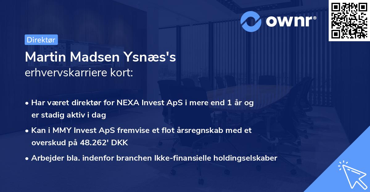 Martin Madsen Ysnæs's erhvervskarriere kort