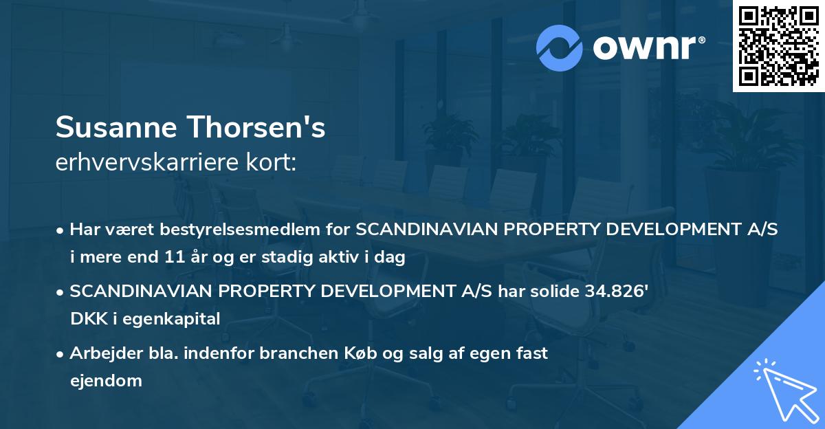 Susanne Thorsen's erhvervskarriere kort