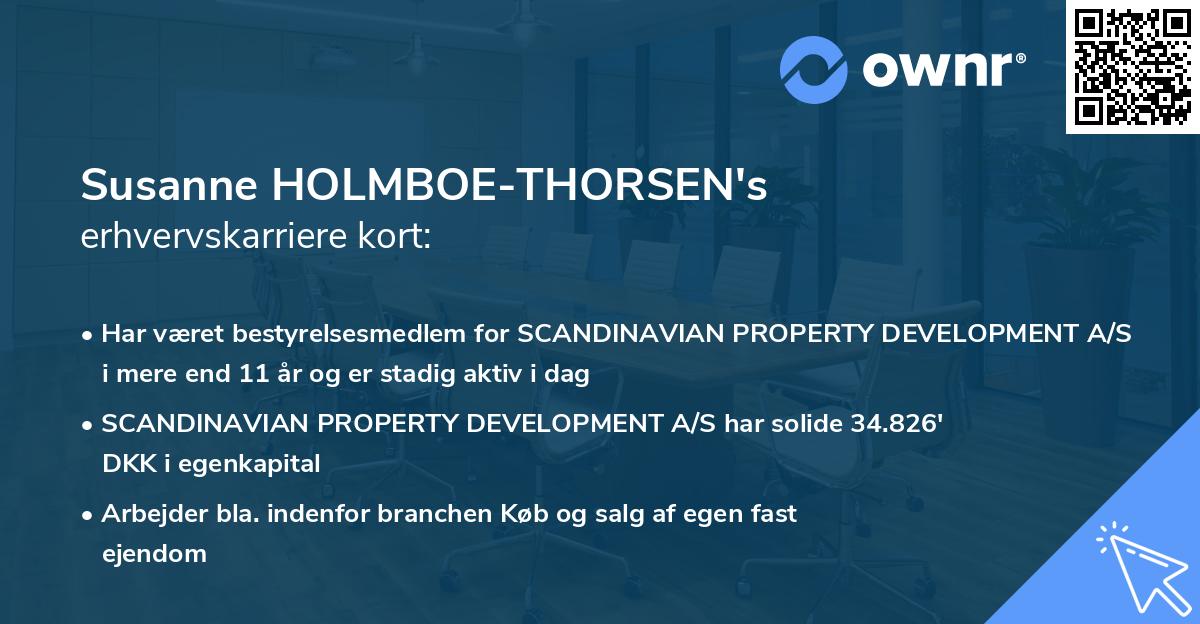 Susanne HOLMBOE-THORSEN's erhvervskarriere kort