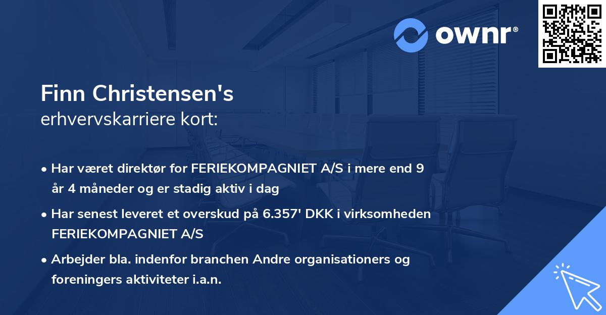 Finn Christensen's erhvervskarriere kort