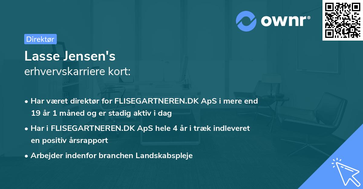 Lasse Jensen's erhvervskarriere kort