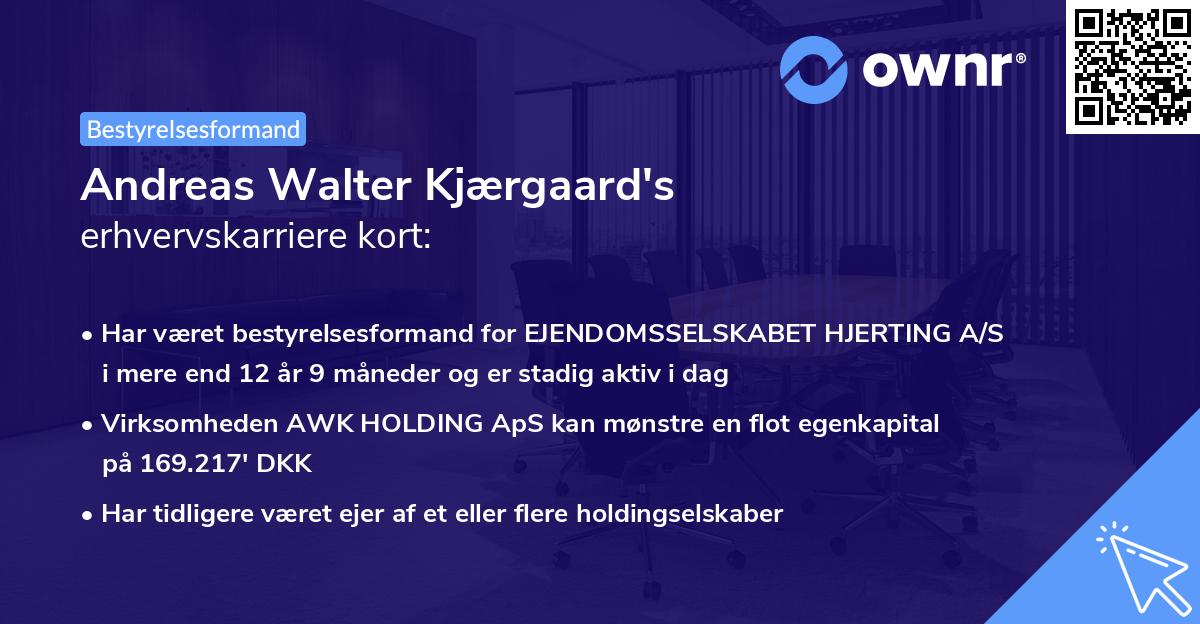 Andreas Walter Kjærgaard's erhvervskarriere kort