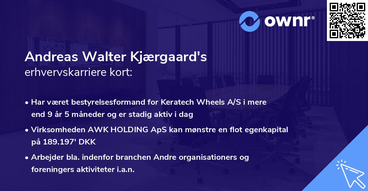 Andreas Walter Kjærgaard's erhvervskarriere kort