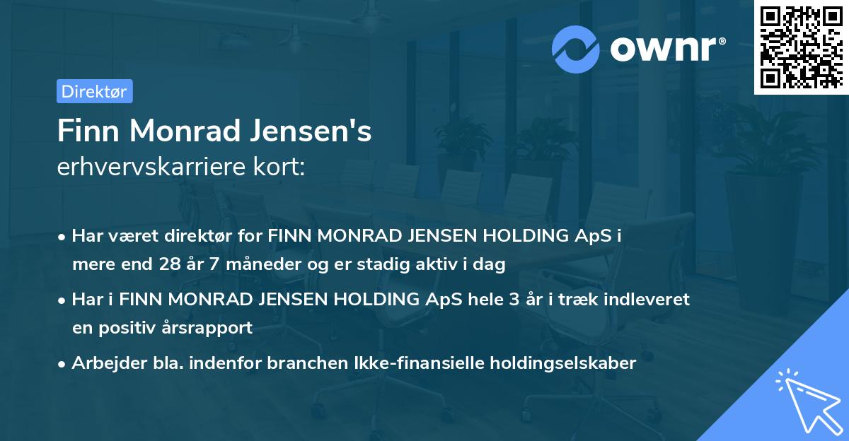 Finn Monrad Jensen's erhvervskarriere kort