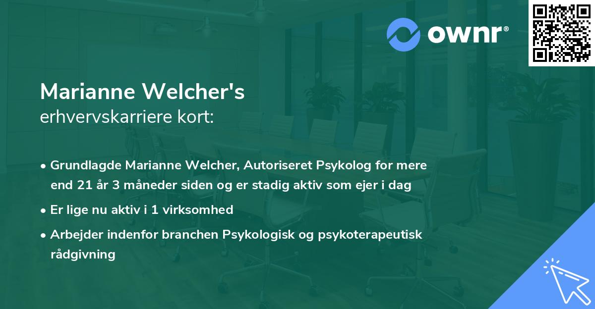 Marianne Welcher's erhvervskarriere kort