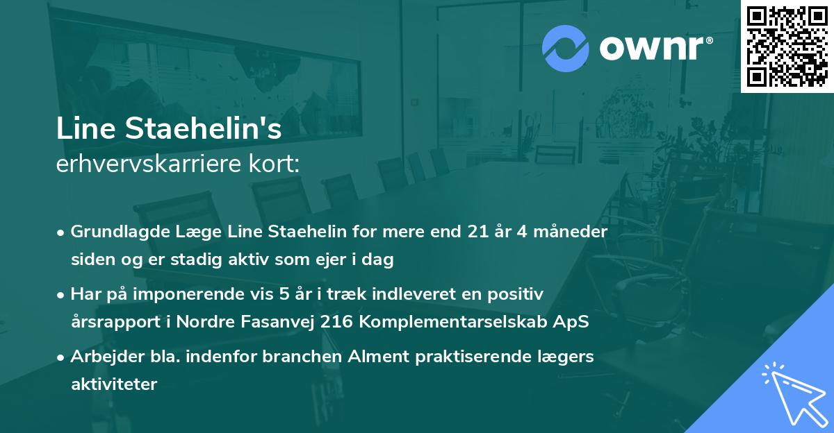 Line Staehelin's erhvervskarriere kort