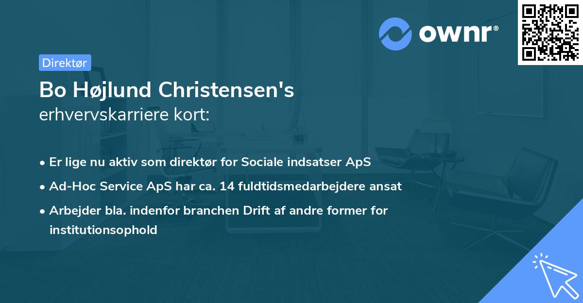 Bo Højlund Christensen's erhvervskarriere kort