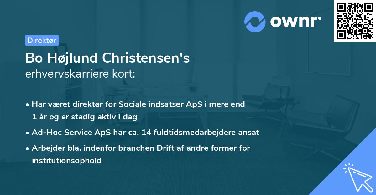 Bo Højlund Christensen's erhvervskarriere kort