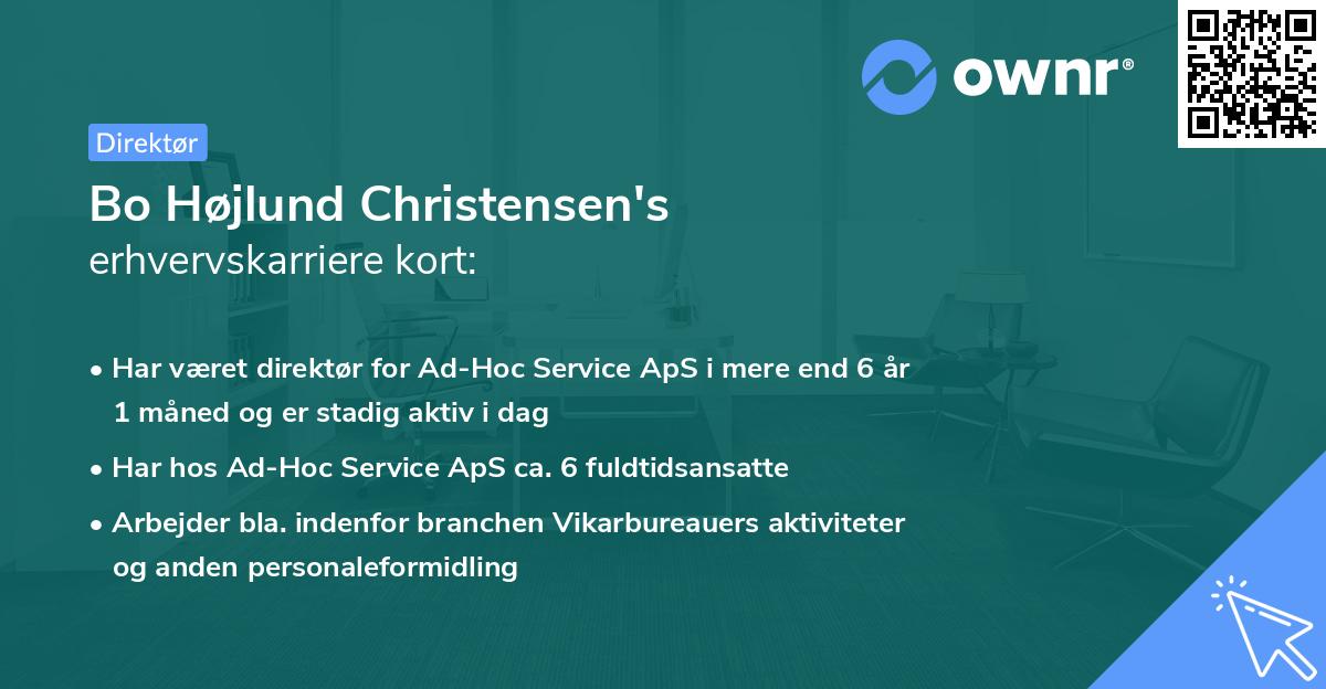 Bo Højlund Christensen's erhvervskarriere kort