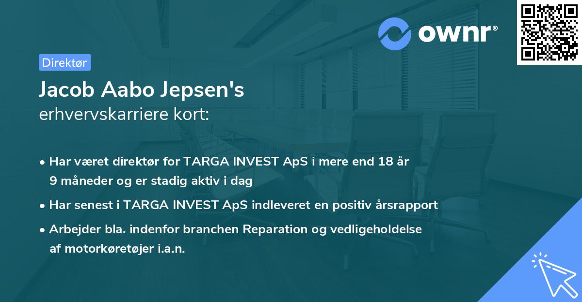 Jacob Aabo Jepsen's erhvervskarriere kort