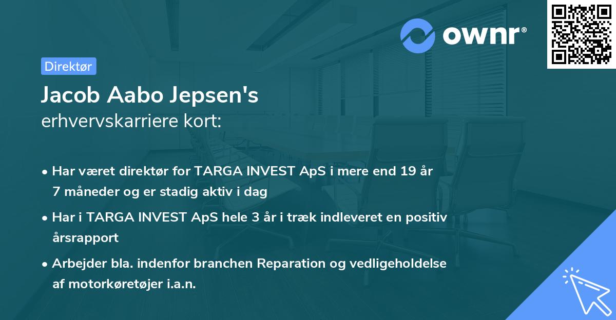Jacob Aabo Jepsen's erhvervskarriere kort