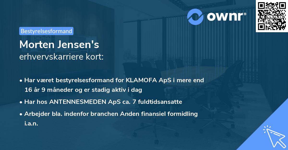 Morten Jensen's erhvervskarriere kort