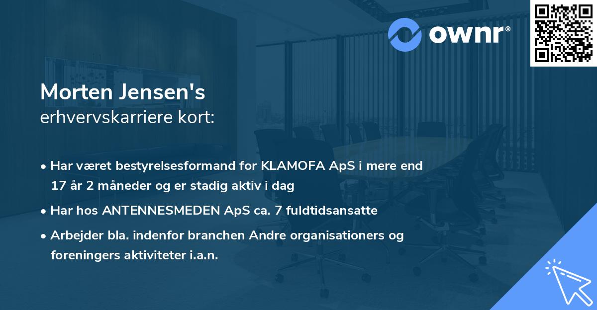Morten Jensen's erhvervskarriere kort