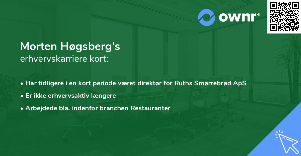 Morten Høgsberg's erhvervskarriere kort