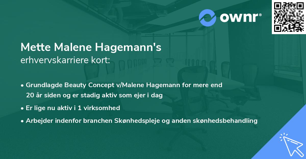 Mette Malene Hagemann's erhvervskarriere kort