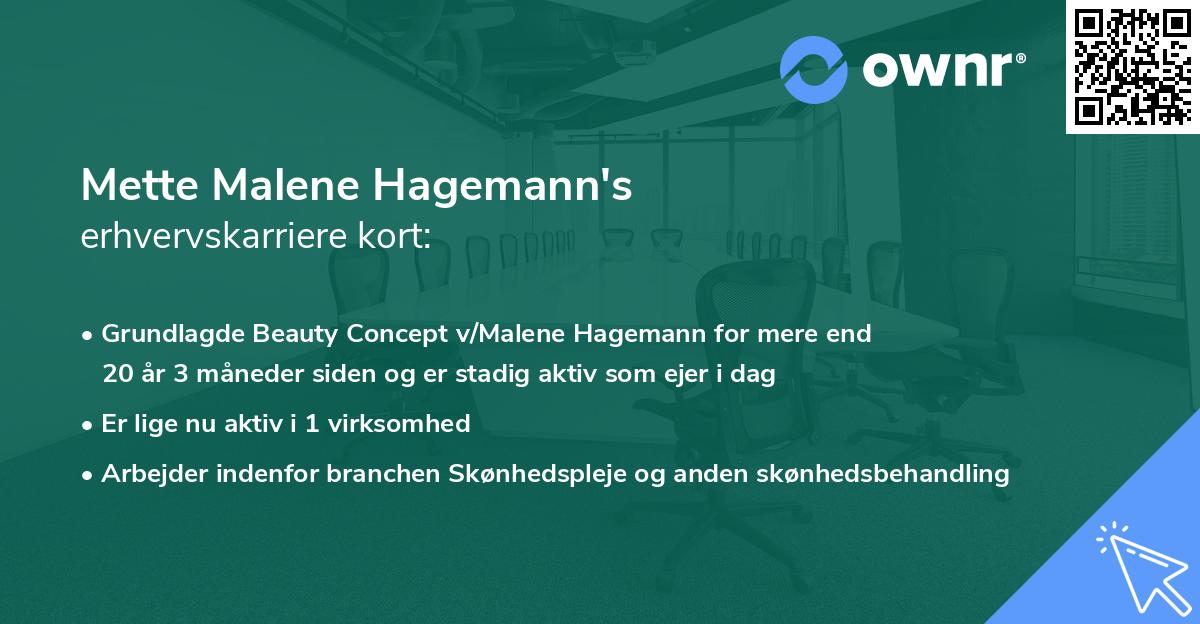 Mette Malene Hagemann's erhvervskarriere kort