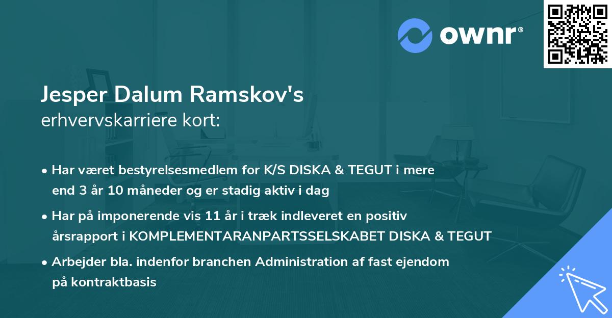 Jesper Dalum Ramskov's erhvervskarriere kort