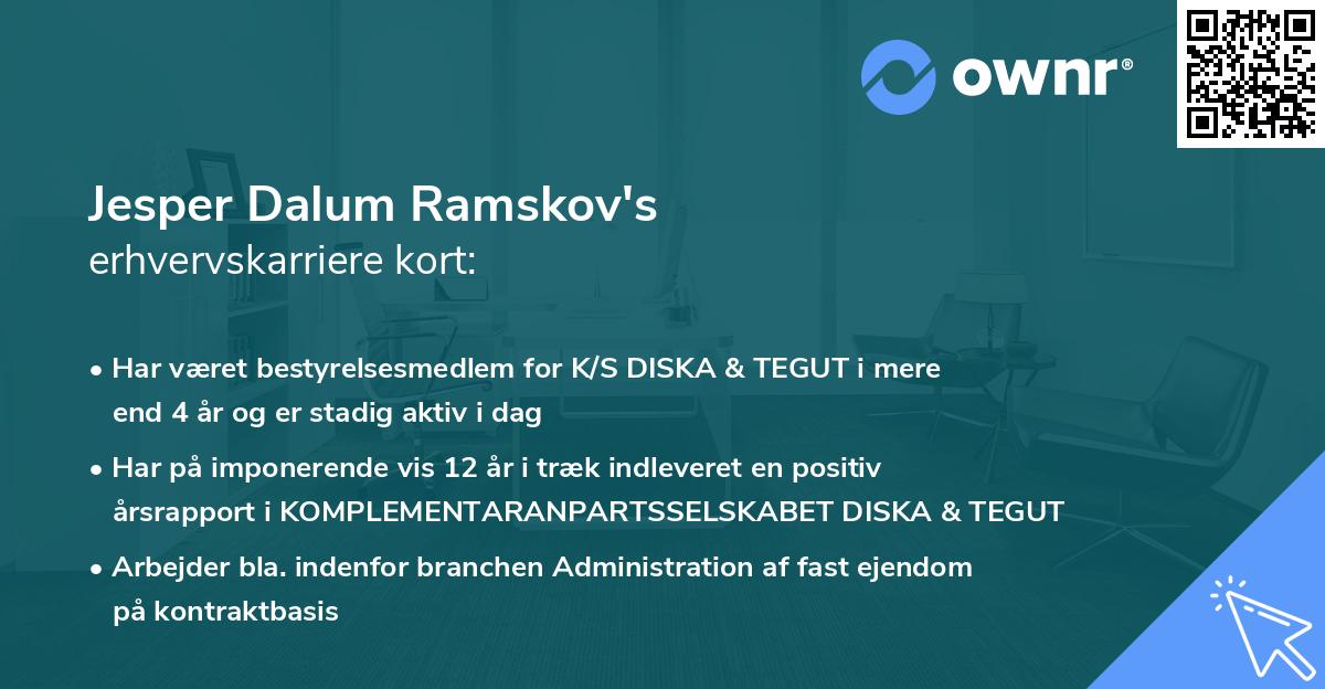 Jesper Dalum Ramskov's erhvervskarriere kort