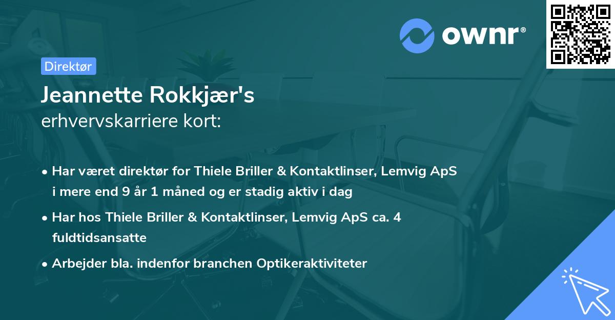 Jeannette Rokkjær's erhvervskarriere kort