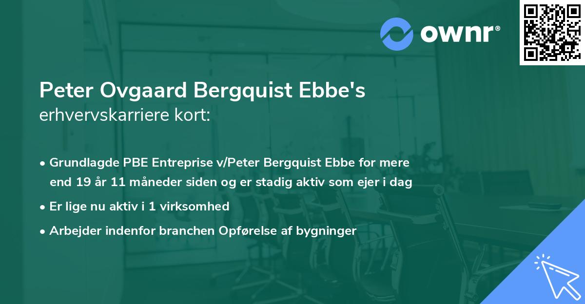 Peter Ovgaard Bergquist Ebbe's erhvervskarriere kort