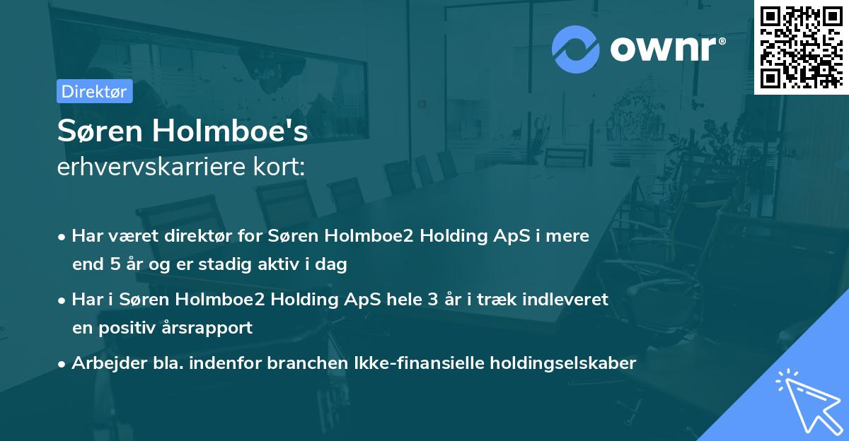 Søren Holmboe's erhvervskarriere kort