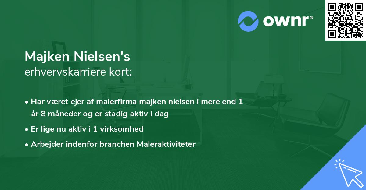 Majken Nielsen's erhvervskarriere kort