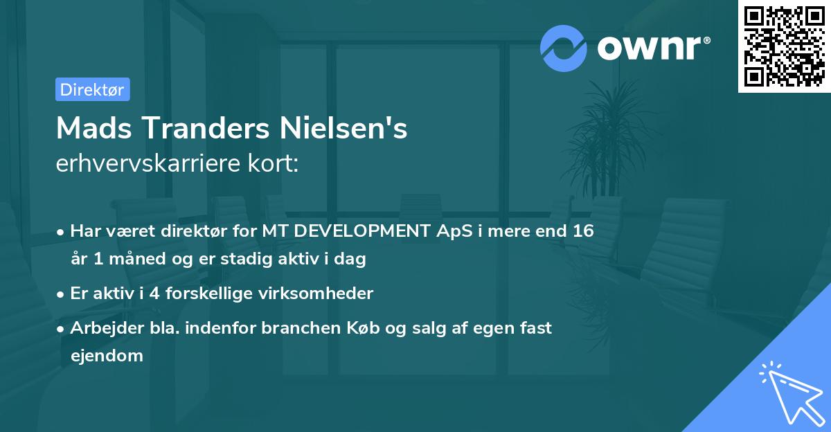 Mads Tranders Nielsen's erhvervskarriere kort