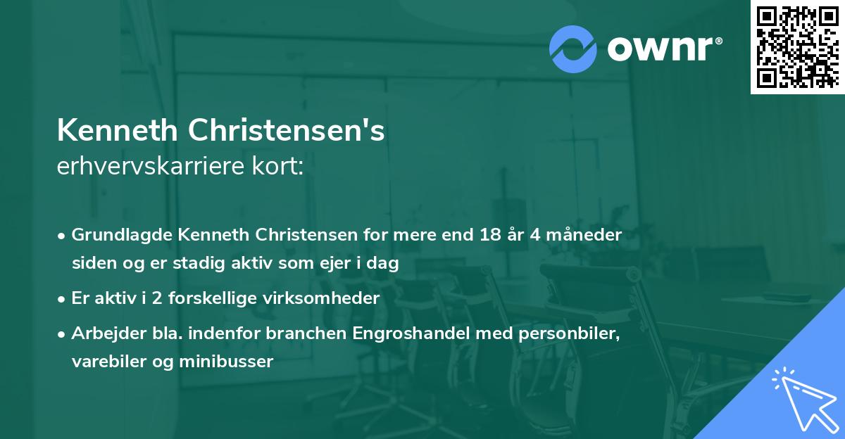 Kenneth Christensen's erhvervskarriere kort