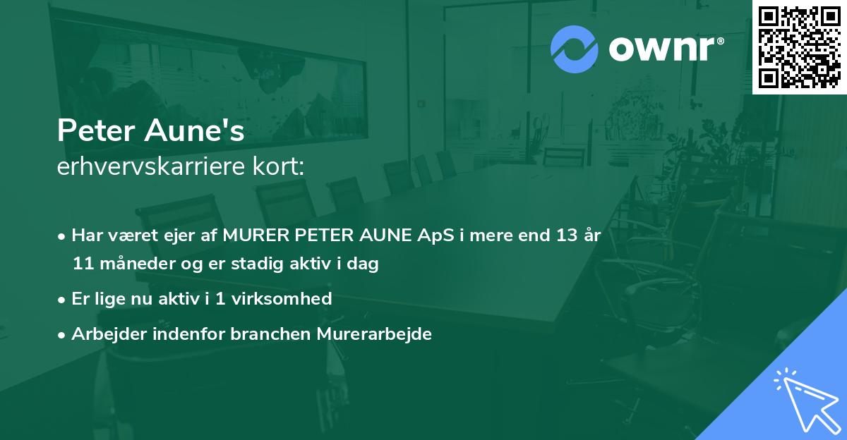 Peter Aune's erhvervskarriere kort